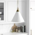 Hudson & Canal 15.88 in. Canto Pendant with Glass Shade Brass & White Milk PD1464